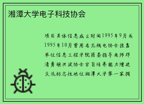 湘潭大学电子科技协会